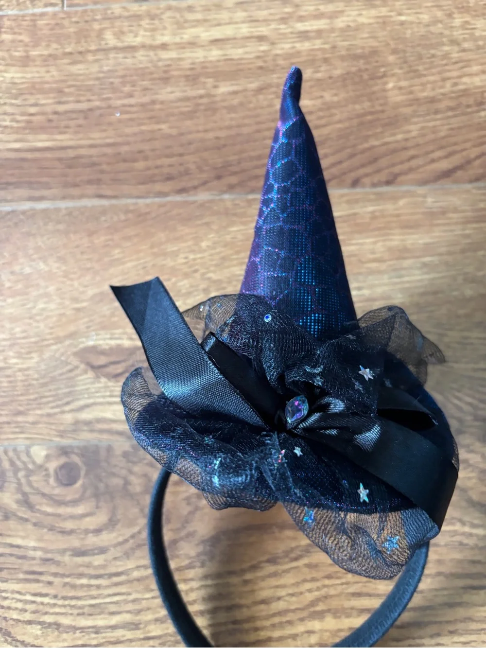 Black Mini Witch Hat Headband for Kids - Halloween Costume Accessory